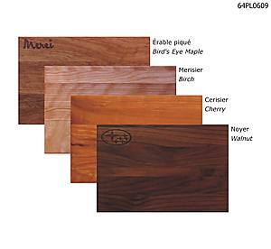 Solid Wood Cutting Board 6" x 9" x 1/4" - imprinted by wood burning